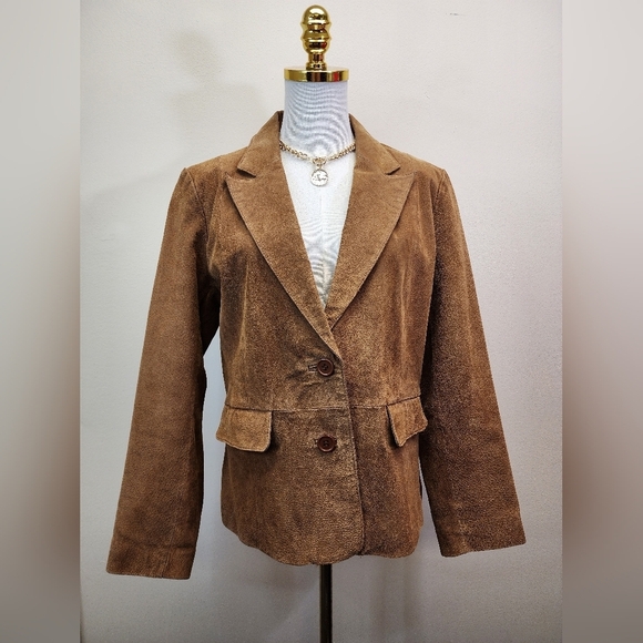 bagatelle Jackets & Blazers - Bagatelle Brown Leather Blazer Jacket, Size 10P